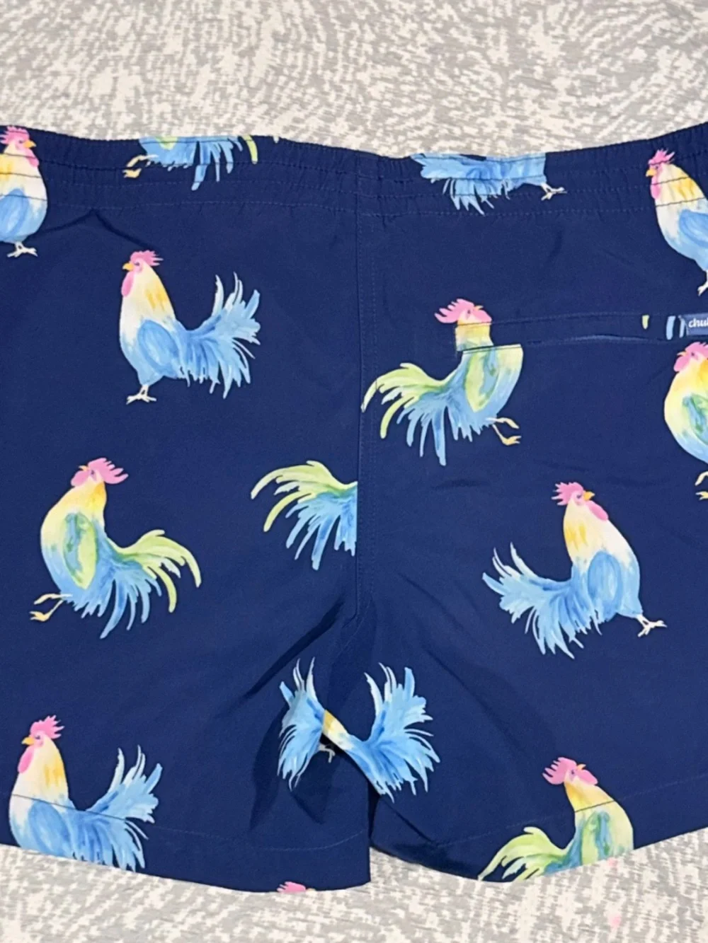 Chubbies Navy Rainbow Rooster Swim Trunks Size XS 5.5